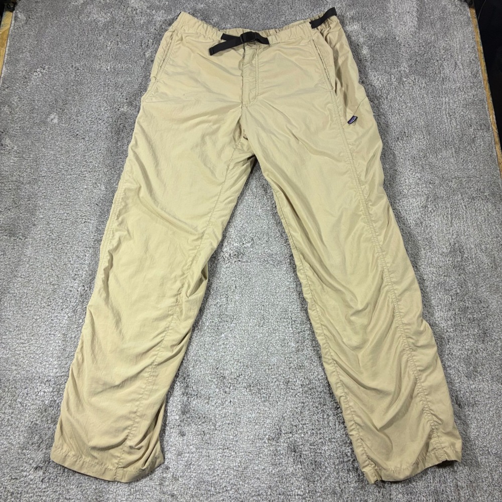 Patagonia Gi II Pants Mens L Tan Nylon Hiking Belted 32 Inseam 55023 Retro Khaki